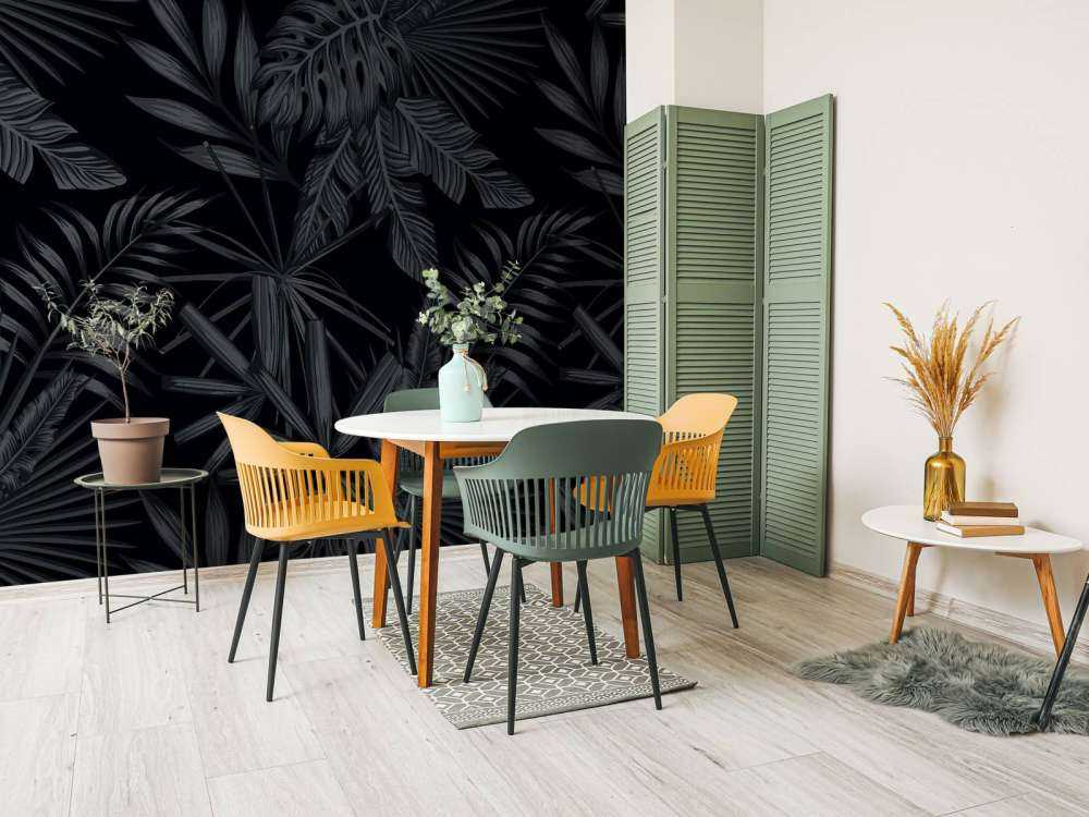 Tropische schwarze Blätter