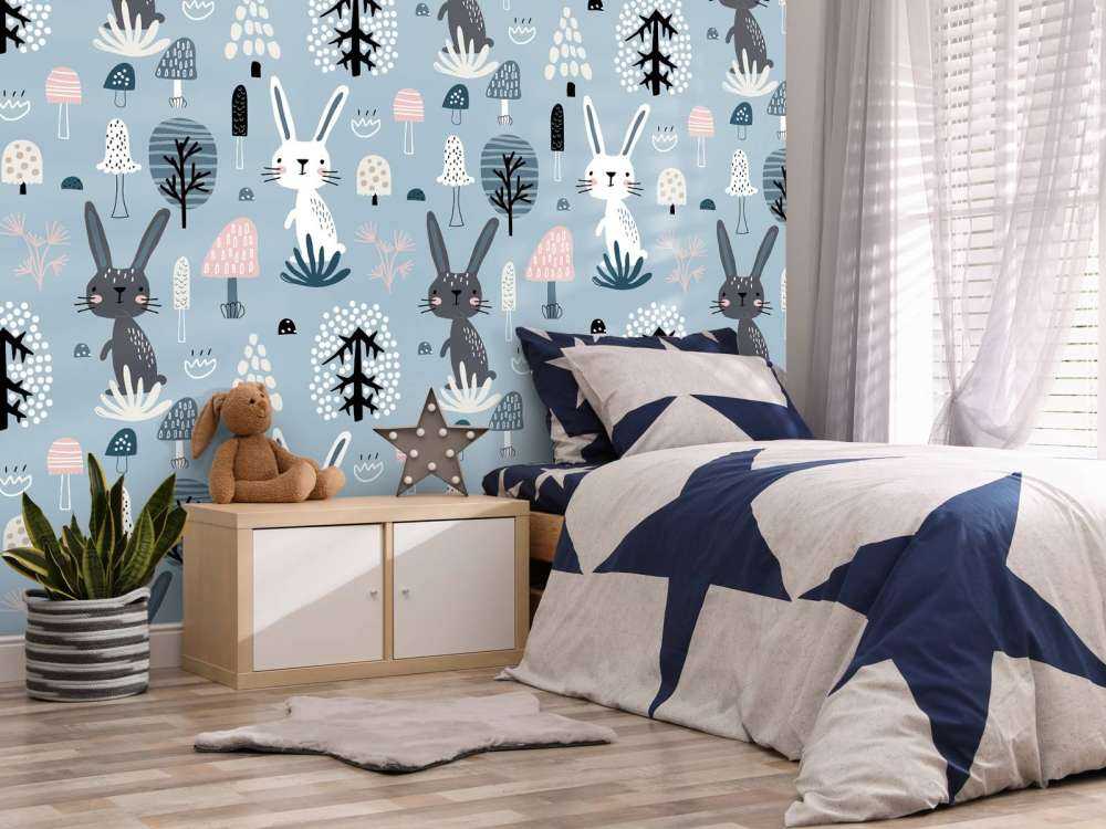 Muster Kaninchen blau
