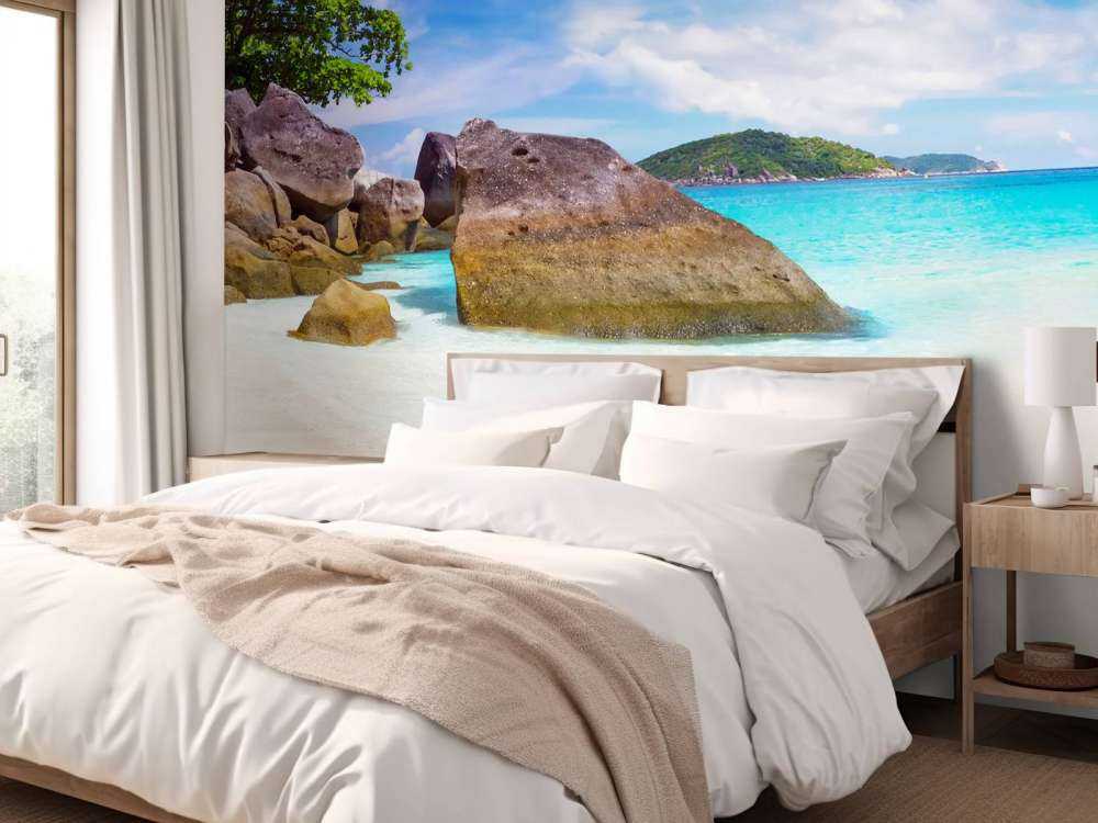Panoramafoto eines tropischen Strandes