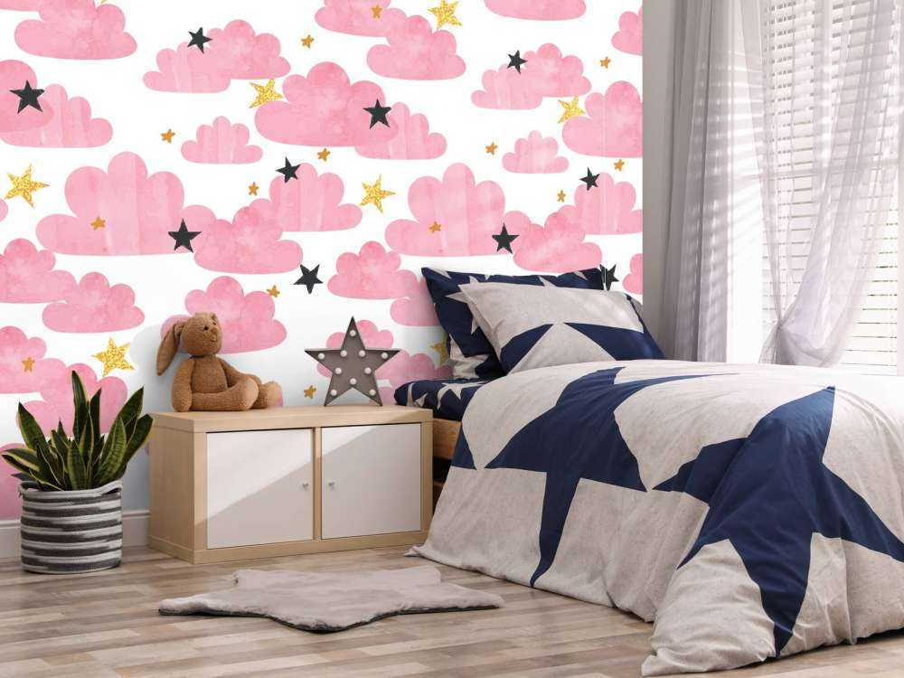 Aquarellwolken, rosa