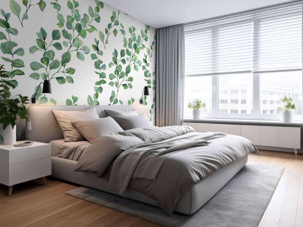 Aquarellblätter und -zweige