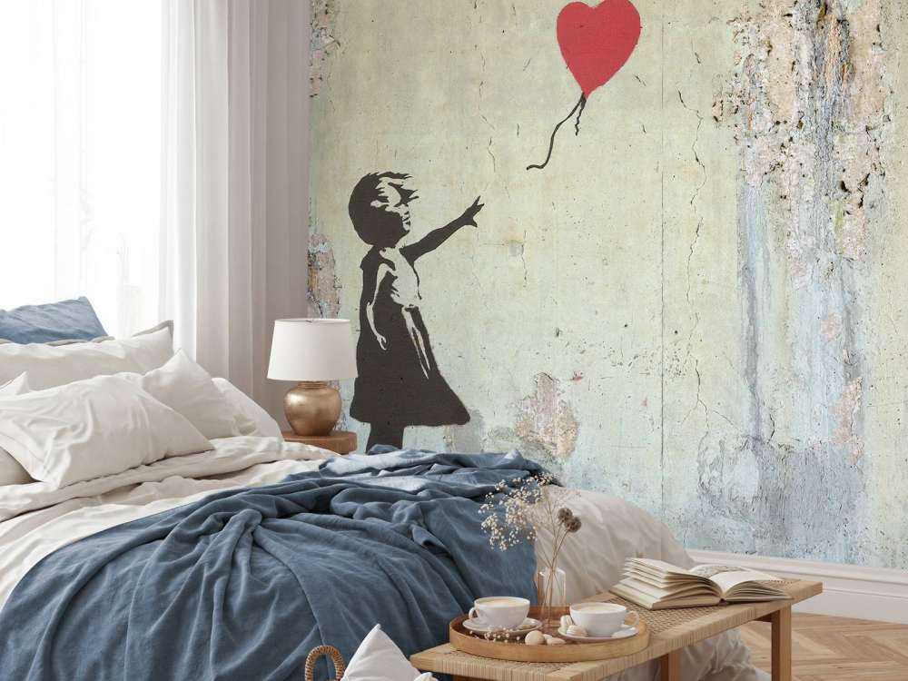 Banksy - Balloon girl, raw concrete