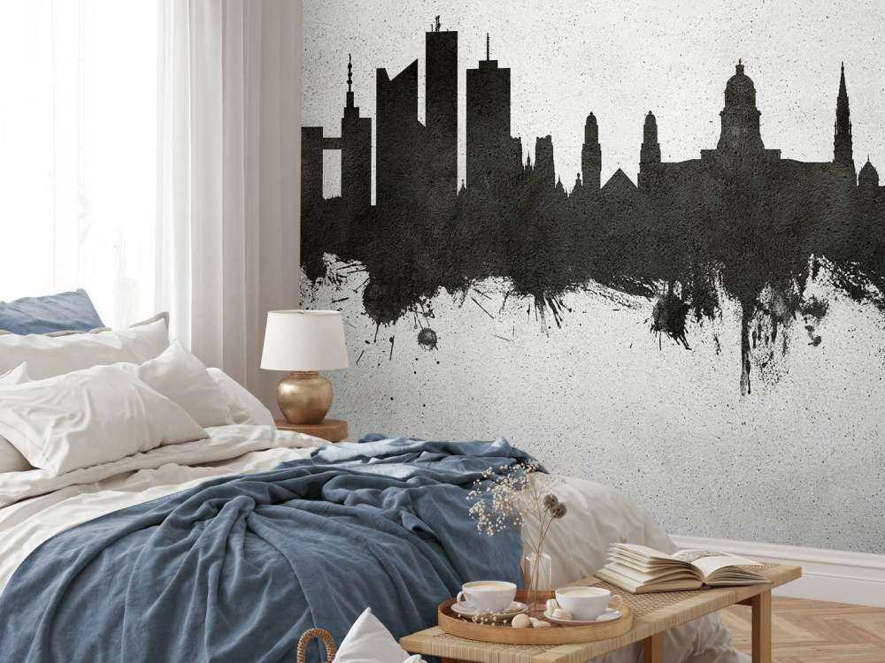 Aquarell-Skyline, Brüssel