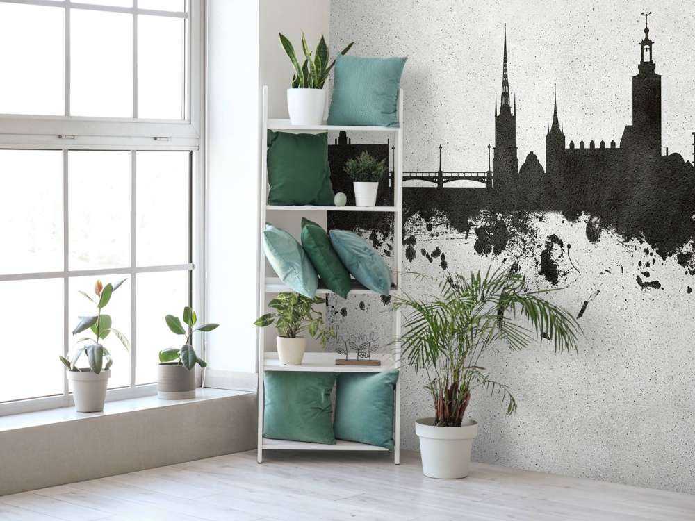 Aquarell-Skyline, Stockholm