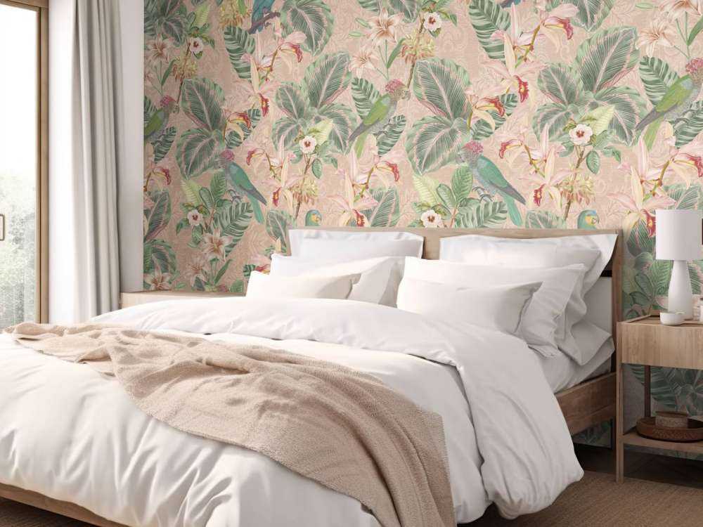 Tropical Jungle Vögel & Papageien - terracotta