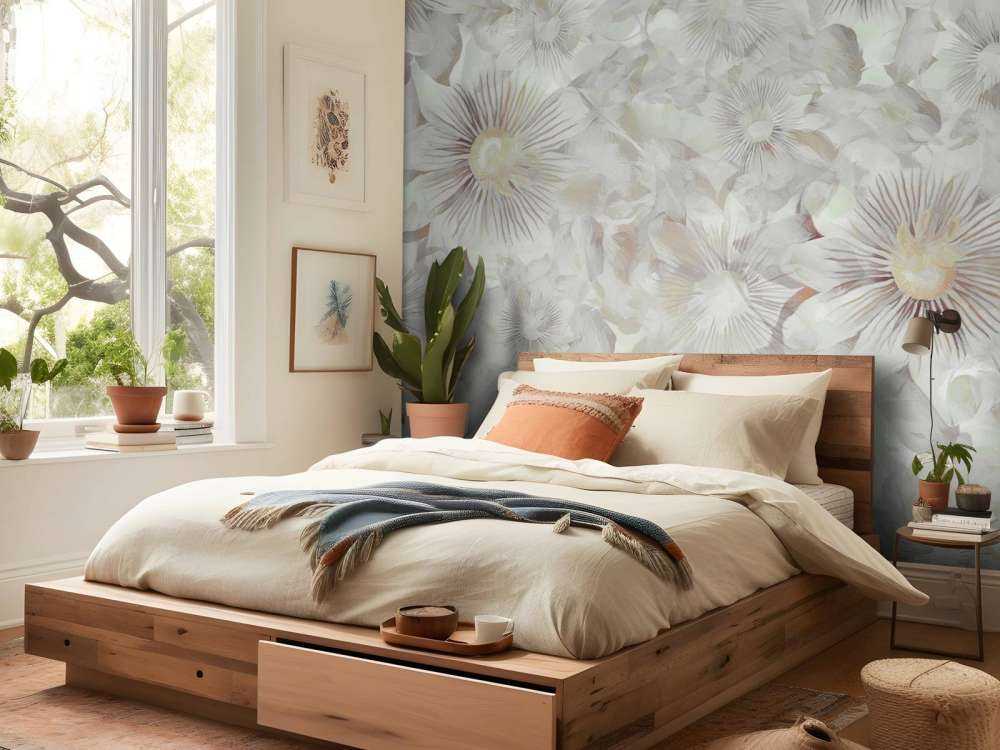 Botanische Aquarell-Eleganz Nebelgrau
