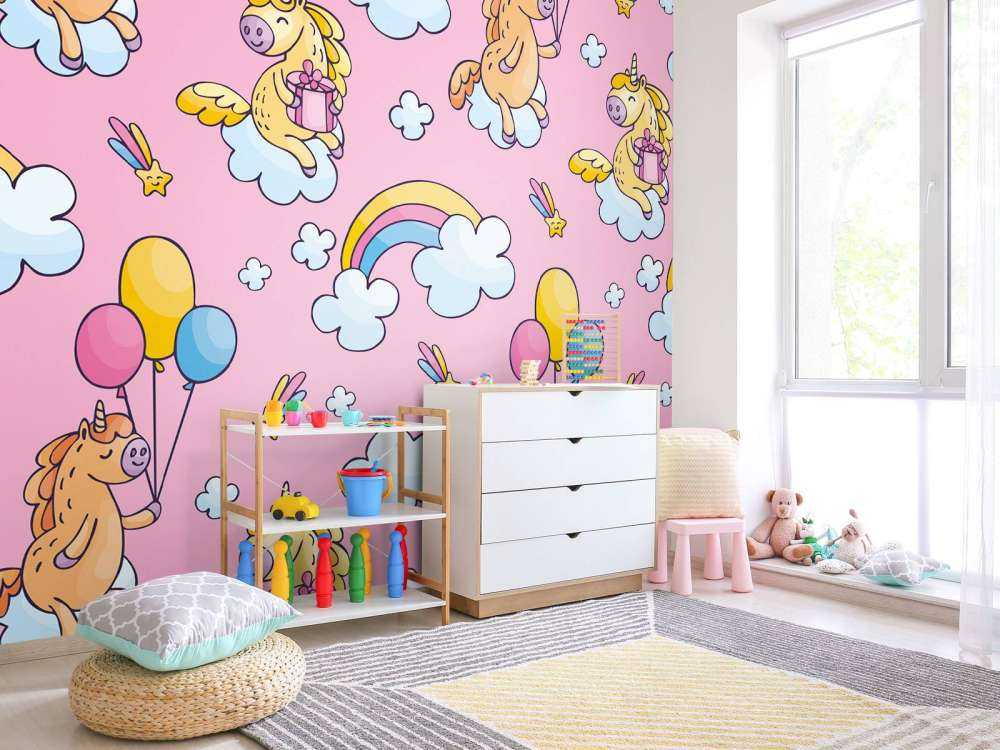 Einhörner mit Luftballons