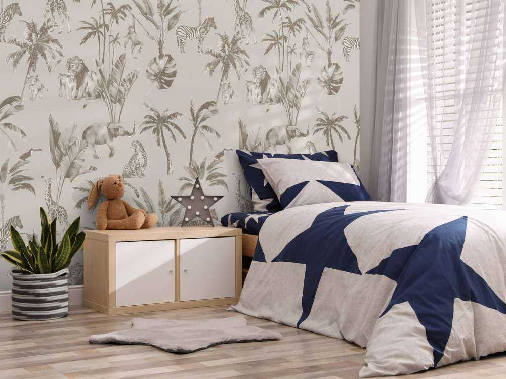 Tierisches Dschungelmuster taupe