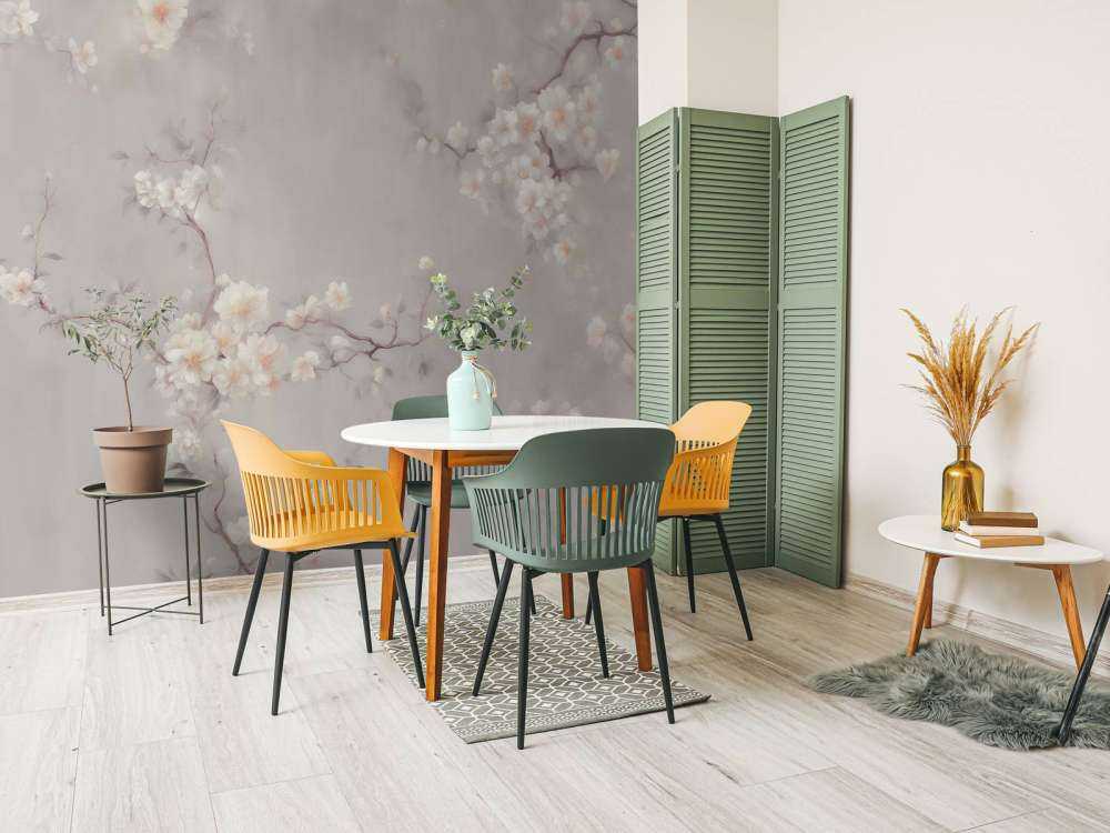 Liebliche Blumenäste Taupe
