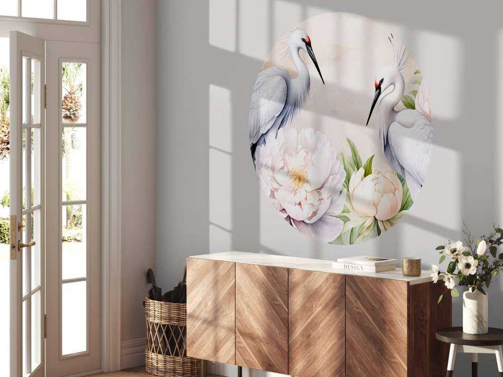 Störche Romantik Orange