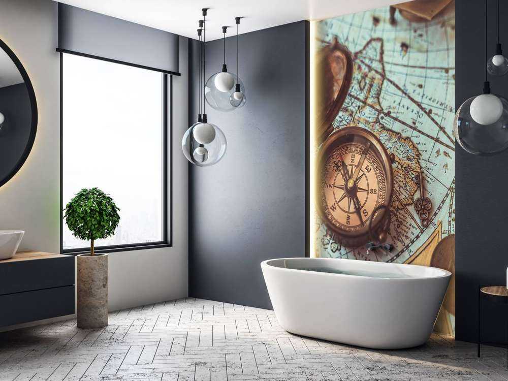 Weltkarte mit Kompass