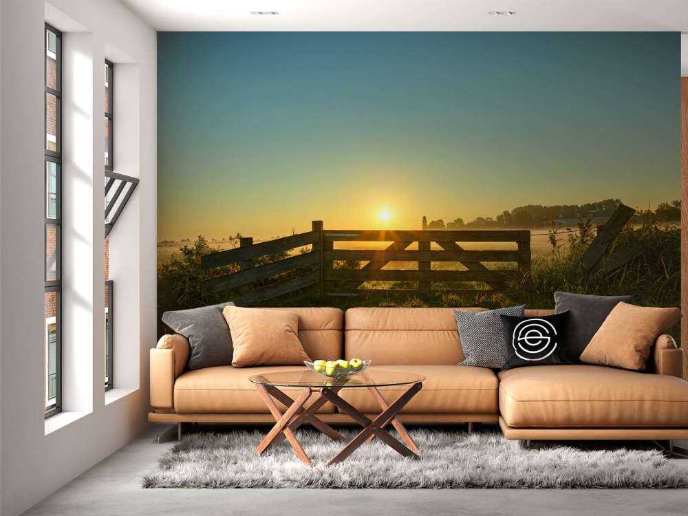 Zaun bei Sonnenaufgang