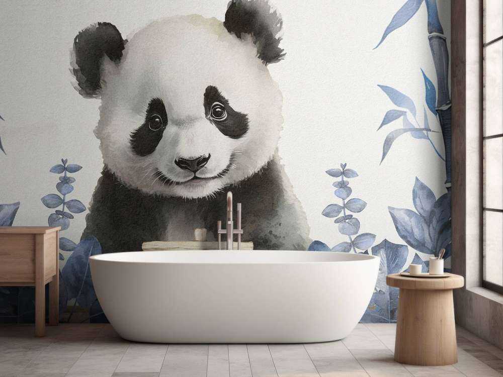 Kleiner Panda im Dschungel blau