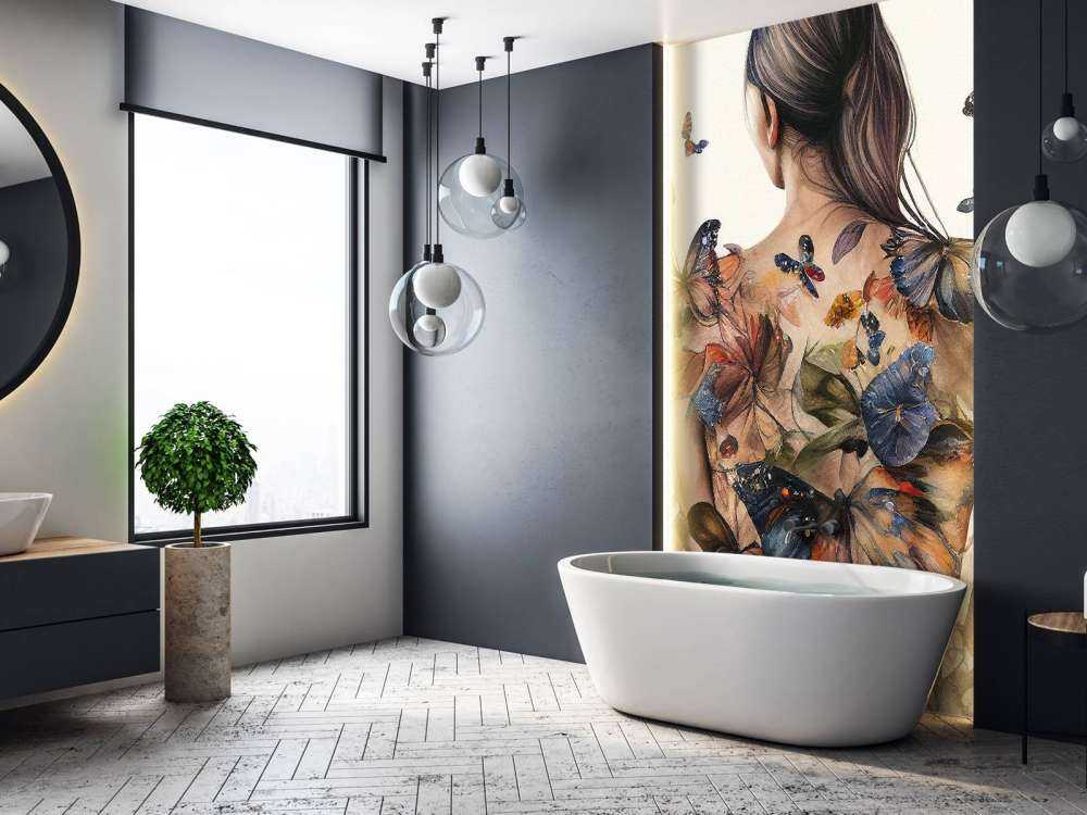 Watercolor Butterfly Woman Body #4