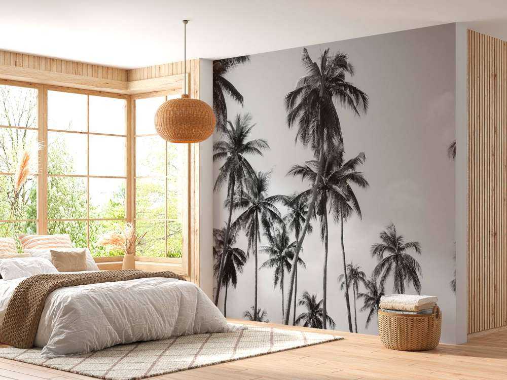 Palmen in Schwarz und Weiß