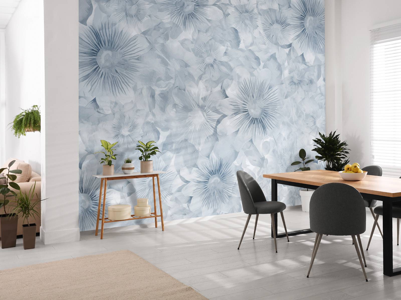 Botanische Aquarell-Eleganz Blaue Mond