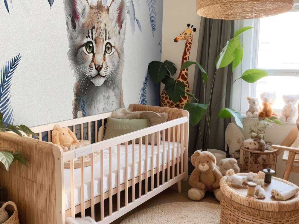 Luchsbaby im Dschungel blau