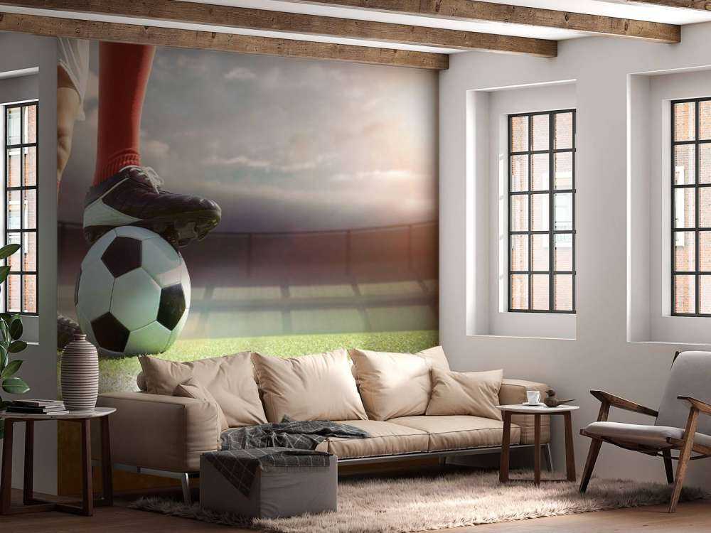 Stadion mit Fußballspieler