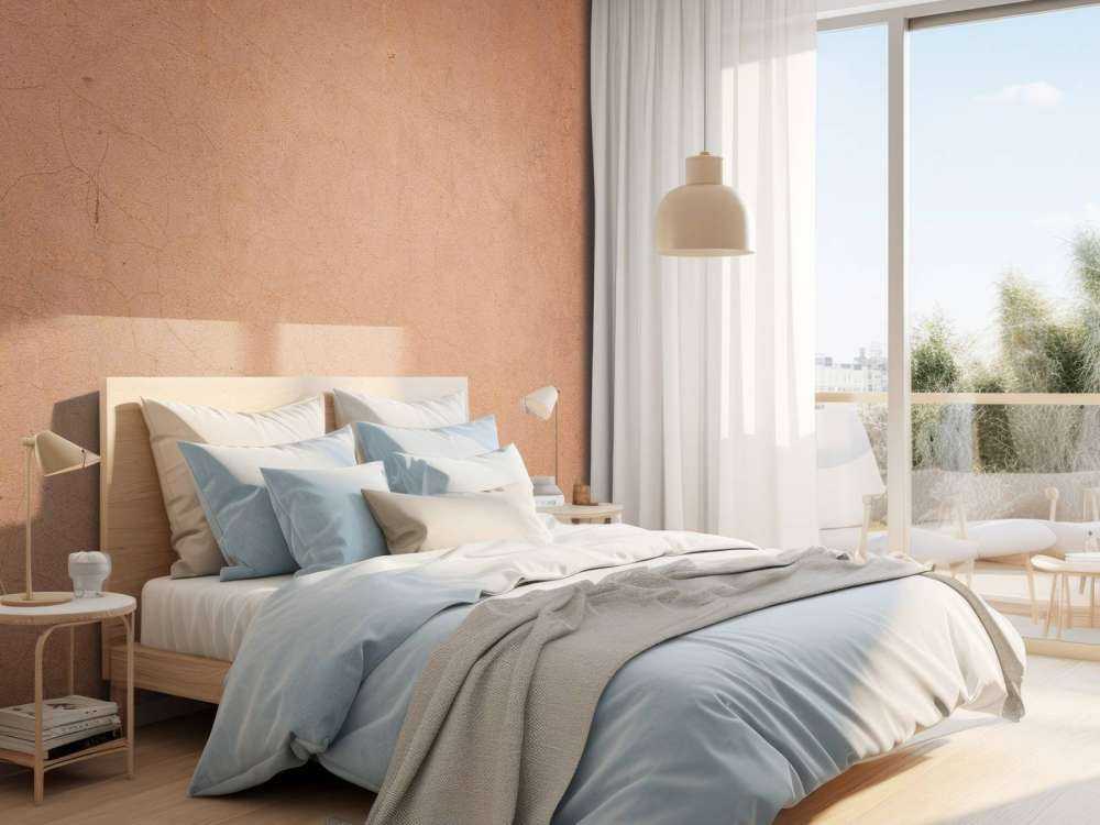 Struktur aus Beton in Terrakotta Farben