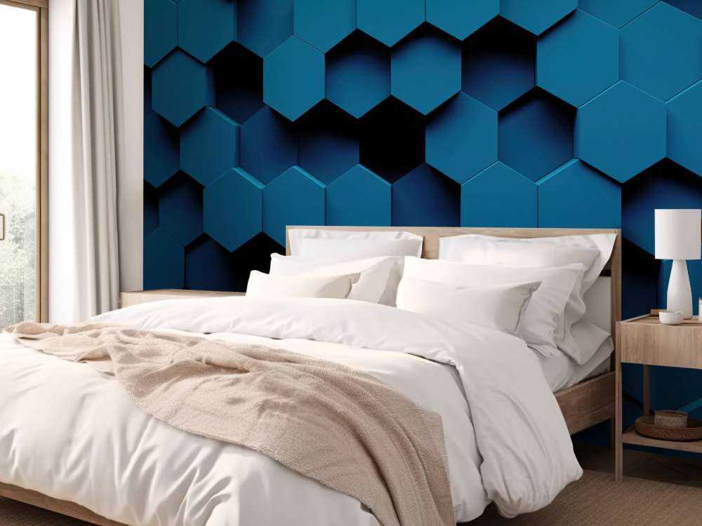 Dunkelblaue Hexagone