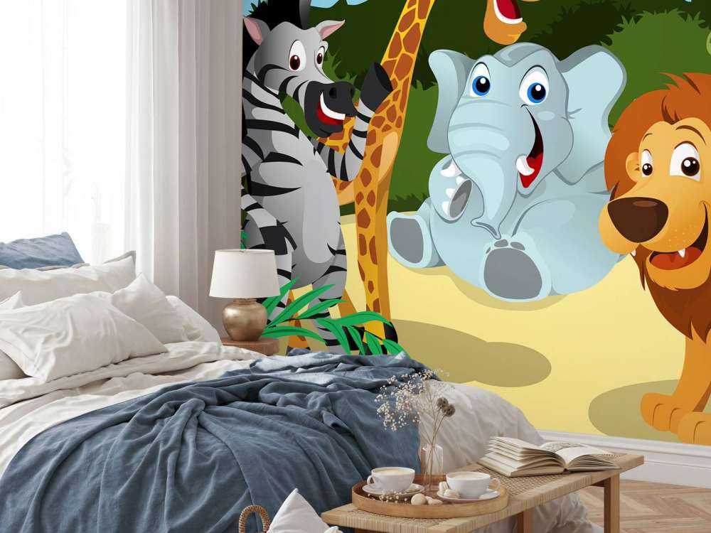 Fröhliche wilde Tiere