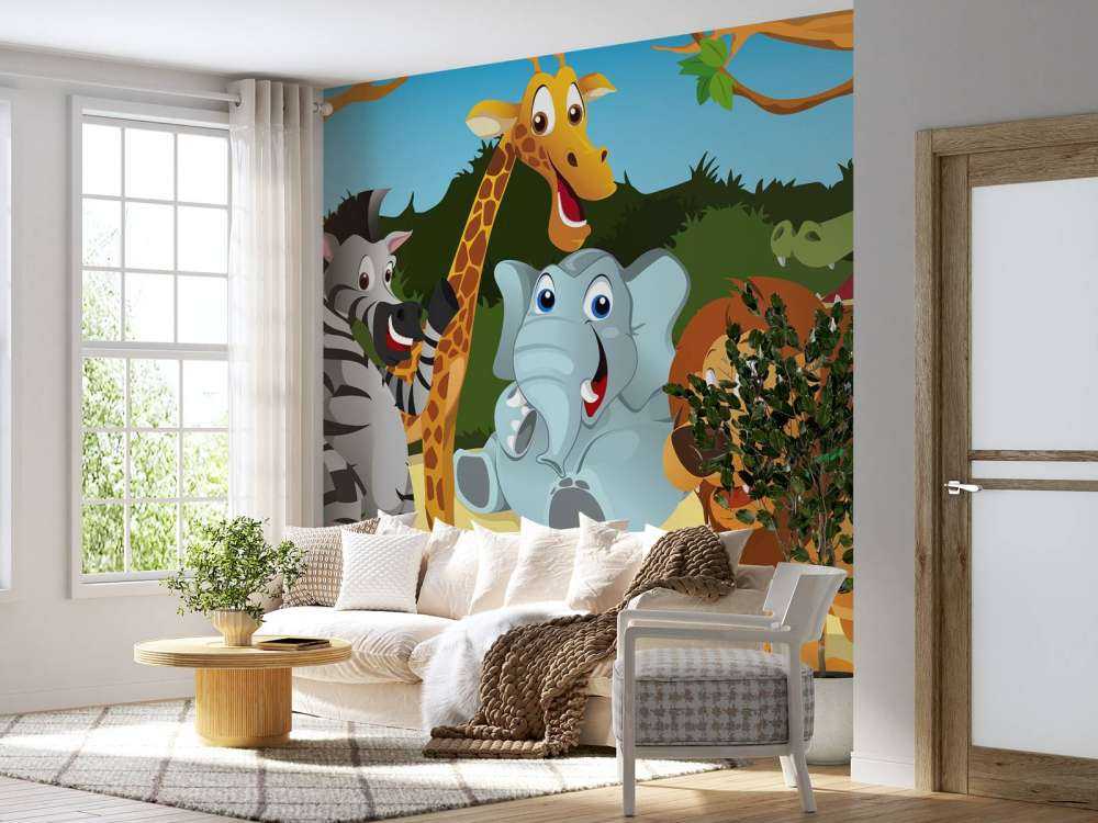 Fröhliche wilde Tiere