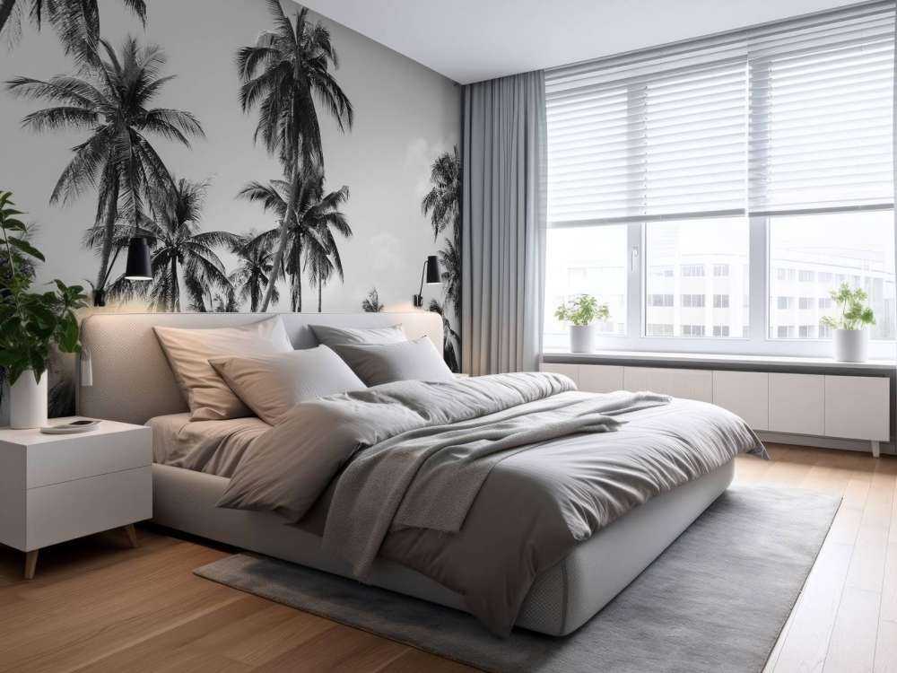 Palmen in Schwarz und Weiß