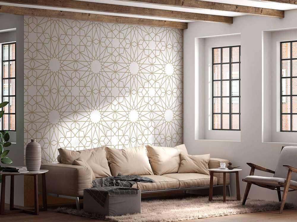 Geometrische Blumen, weiß