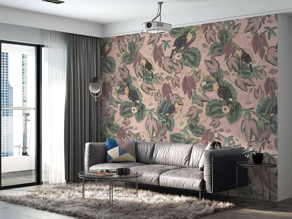 Tropische Dschungelvögel & -tukane - rosa