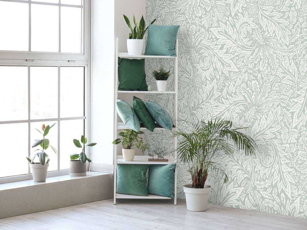 Morris Florals & Leaves - salbeigrün