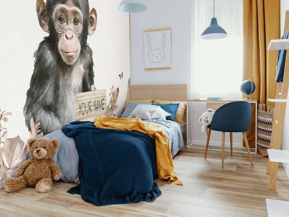 Baby Schimpanse im Dschungel taupe