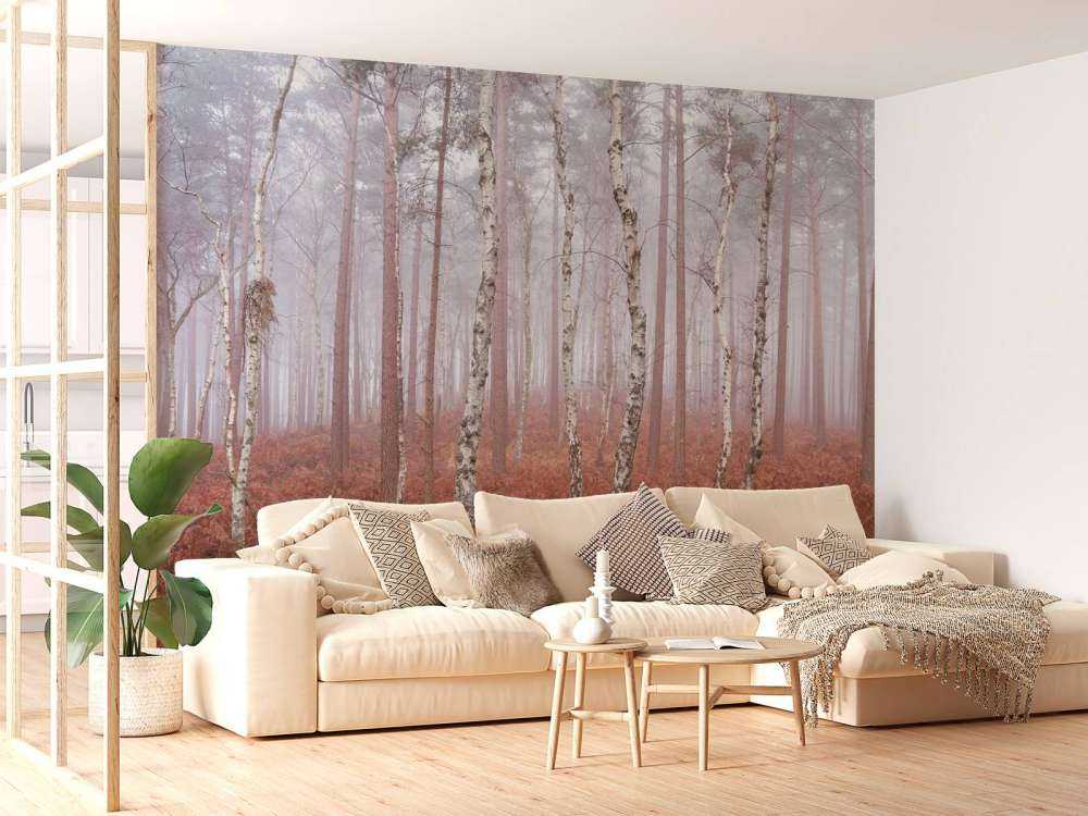 Verlassener nebliger Wald