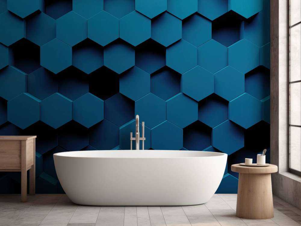 Dunkelblaue Hexagone