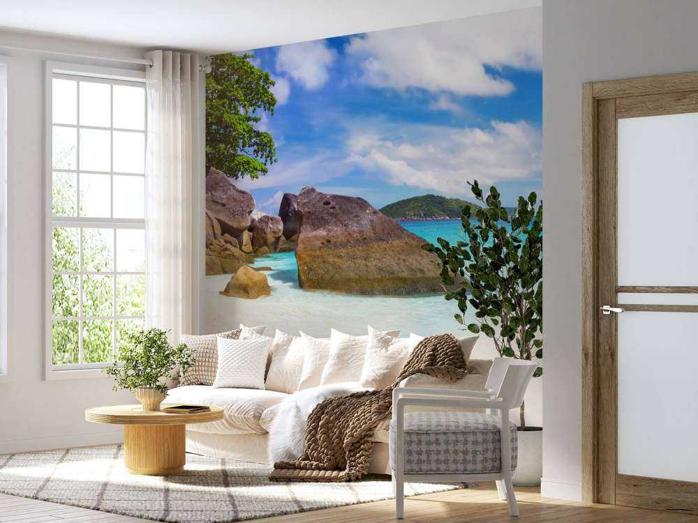 Panoramafoto eines tropischen Strandes