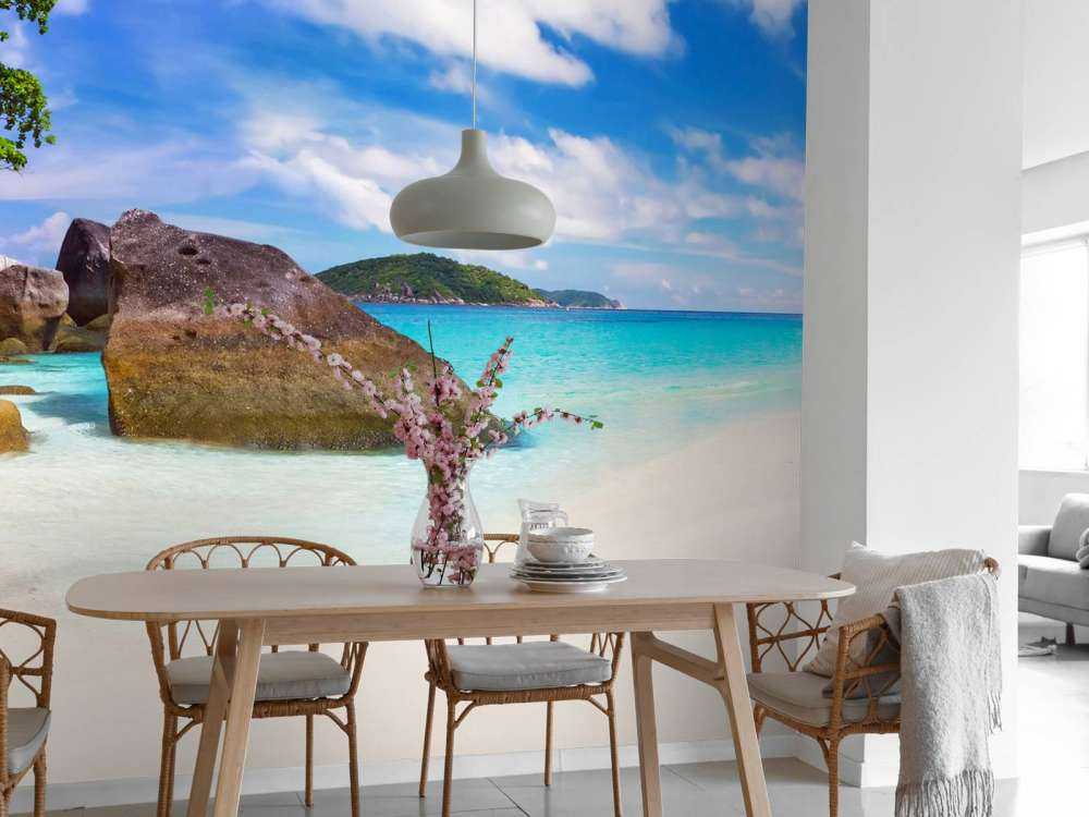 Panoramafoto eines tropischen Strandes