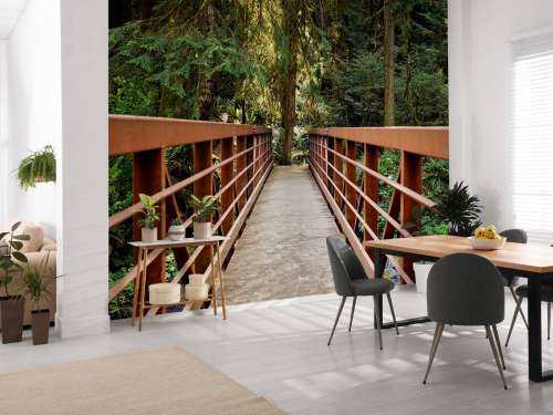 Rostige Brücke im Wald 
