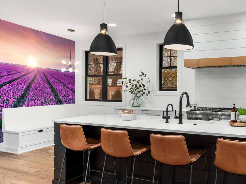 Tulpenfeld bei Sonnenaufgang