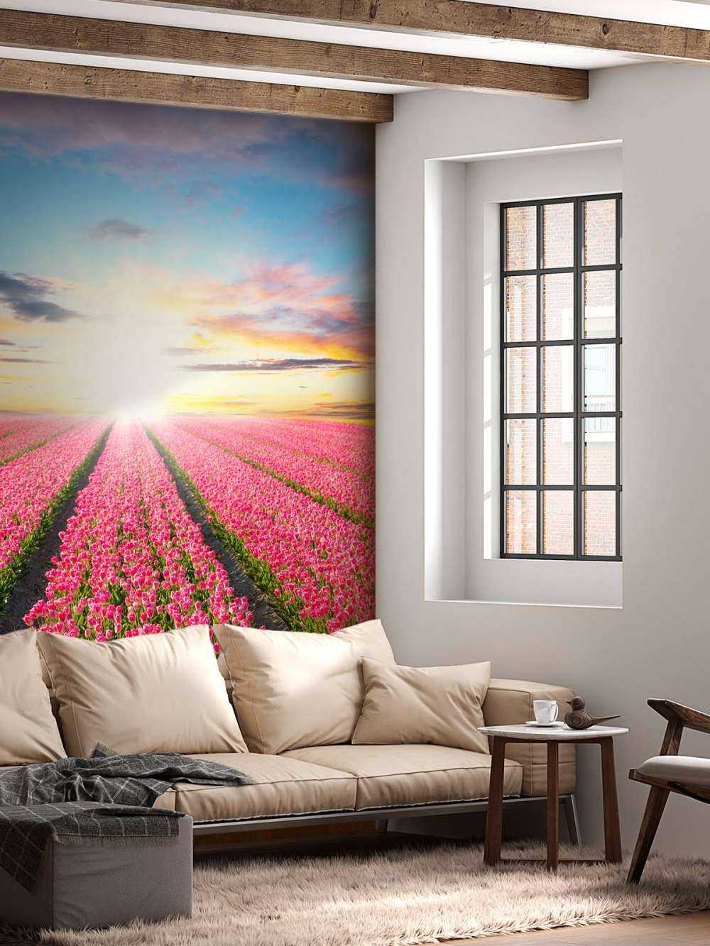 Tulpen mit aufgehender Sonne