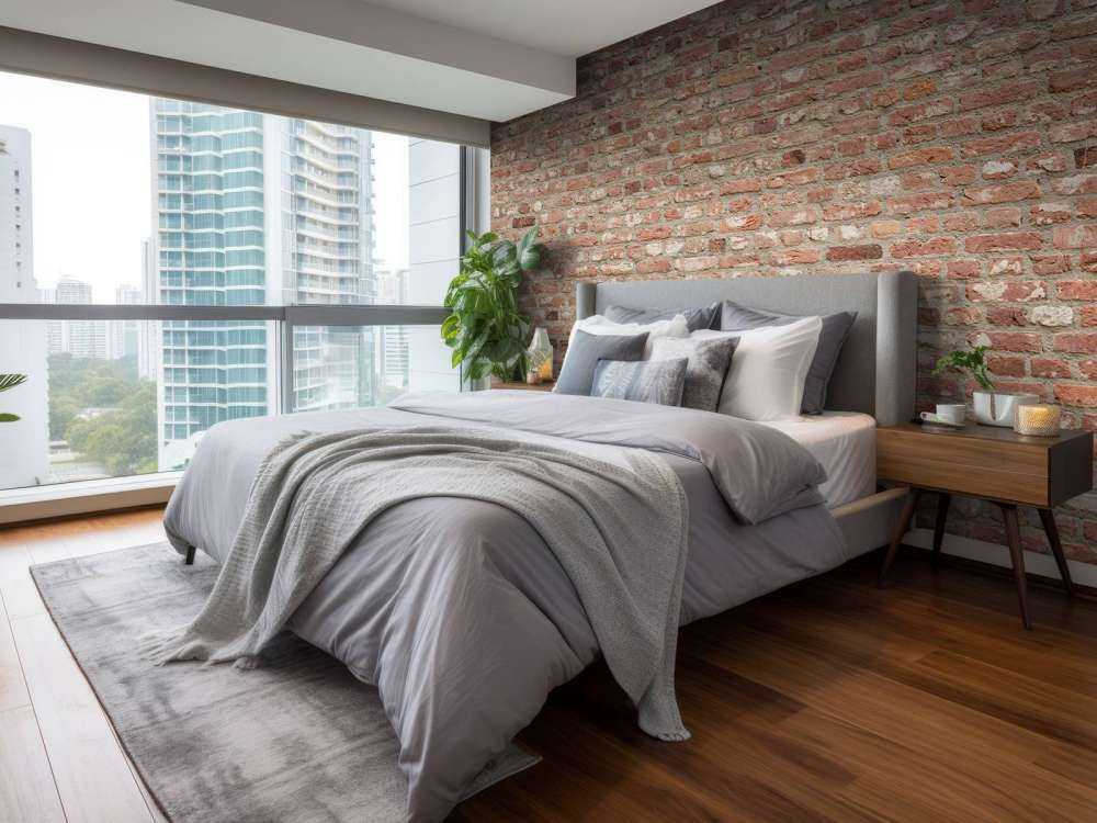 Mauer mit verschiedenfarbigen Ziegeln