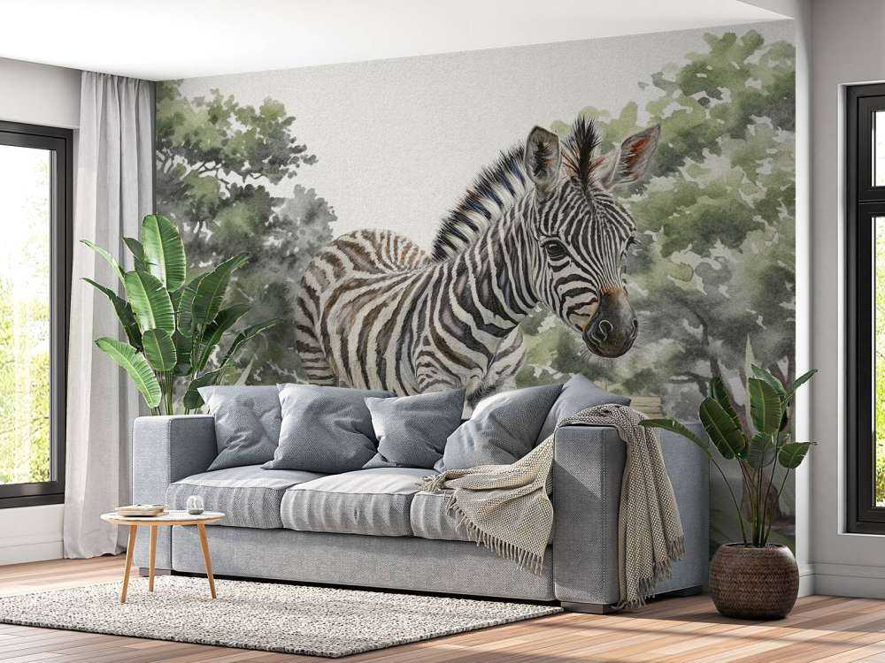 Junges Zebra in der Wildnis