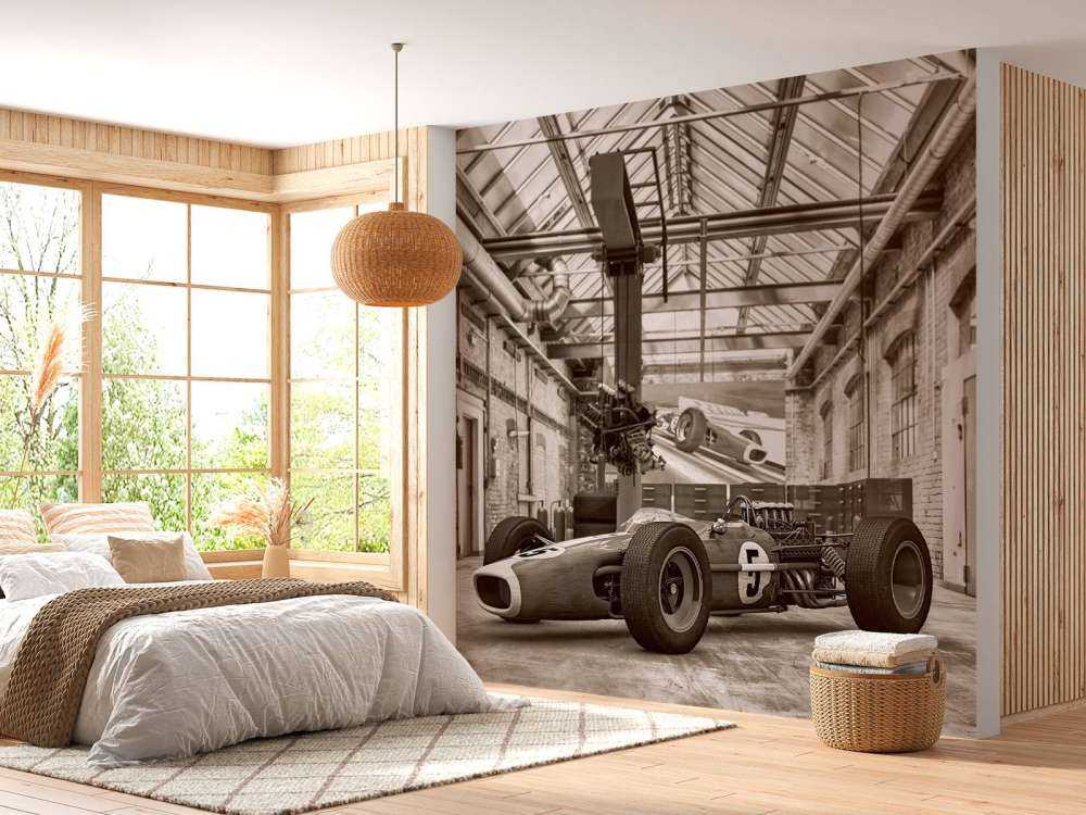 Alter Rennwagen auf Fototapete