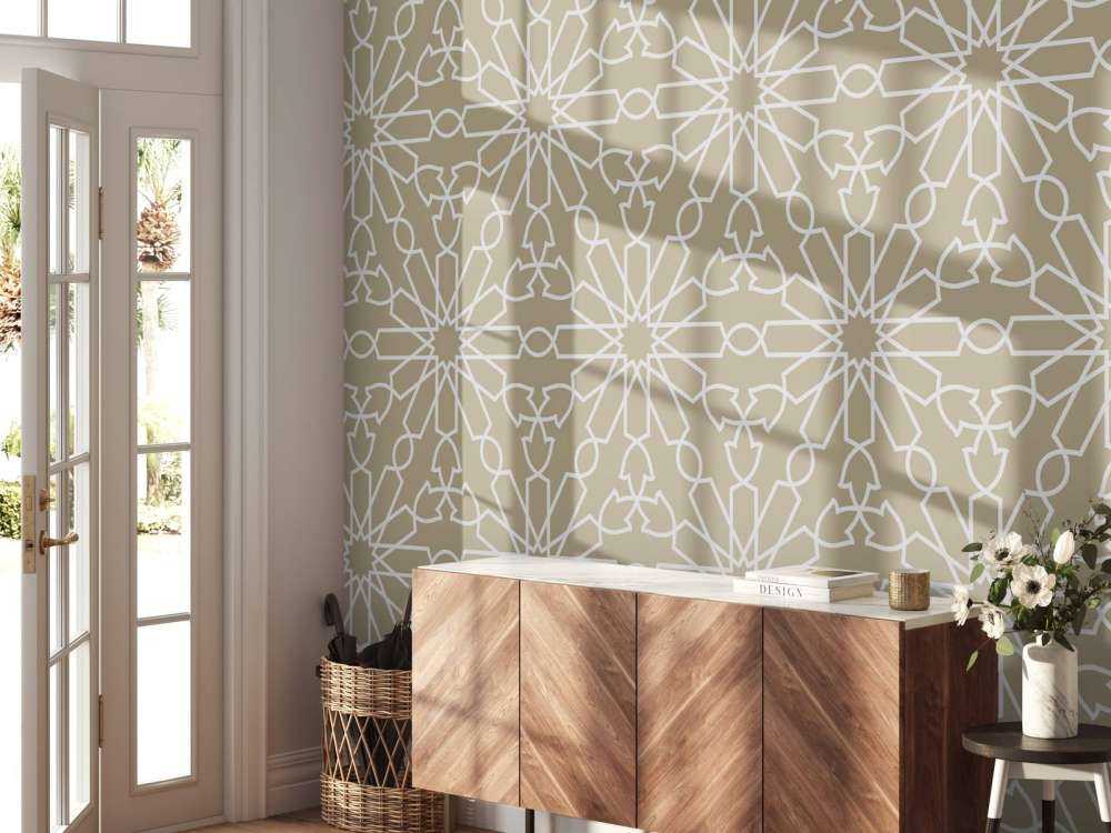 Geometrische Blumen, gold