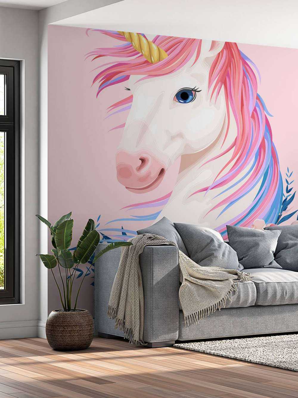 Einhorn mit Blumen