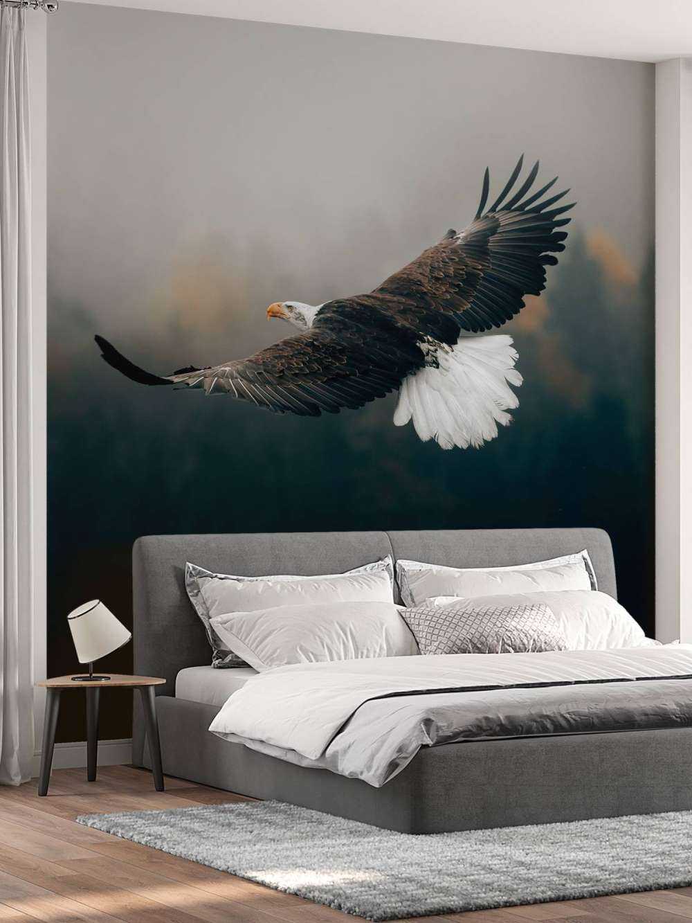 Weißkopfseeadler über dem Wald