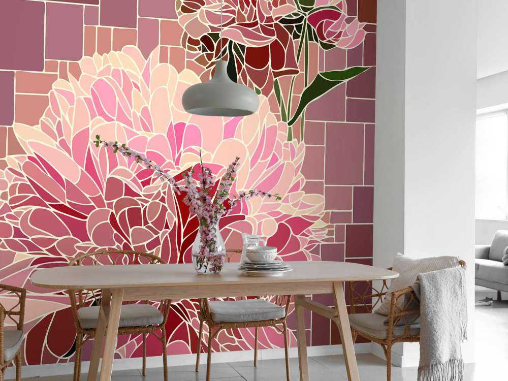 Rosa Blumen Mosaik