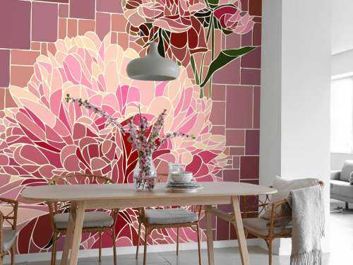 Rosa Blumen Mosaik