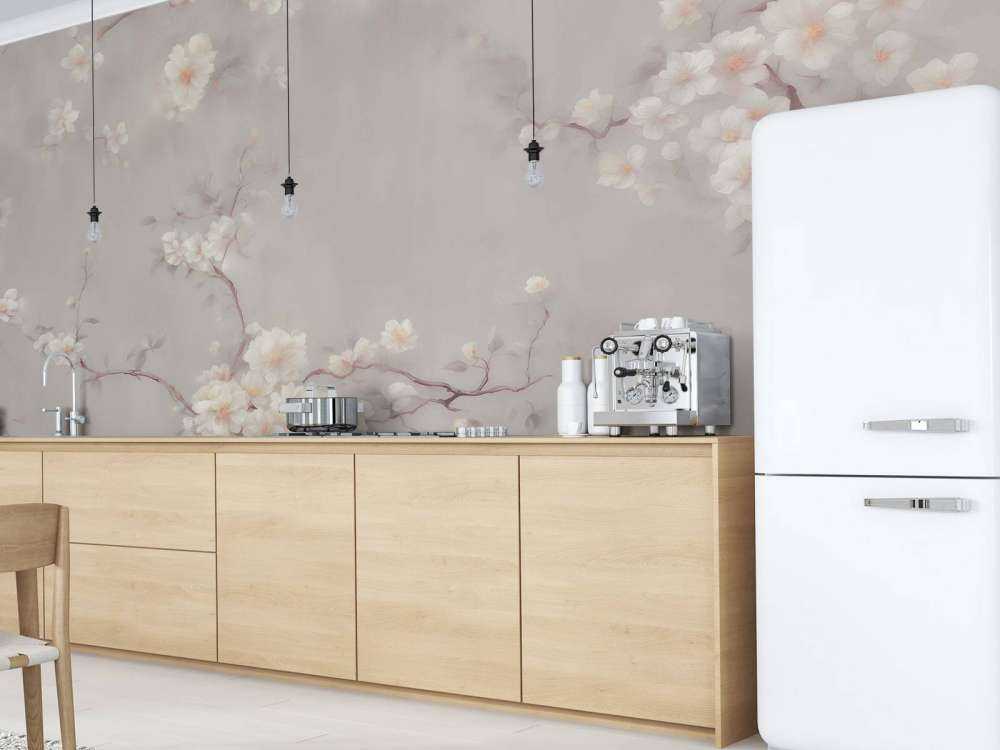 Liebliche Blumenäste Taupe