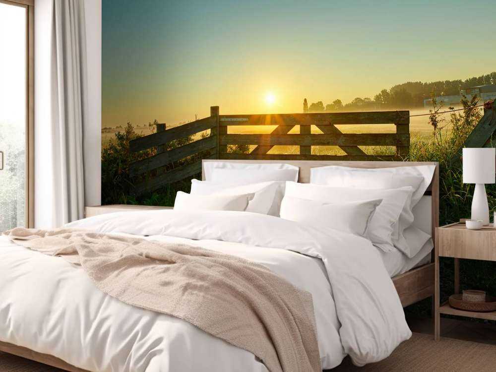 Zaun bei Sonnenaufgang