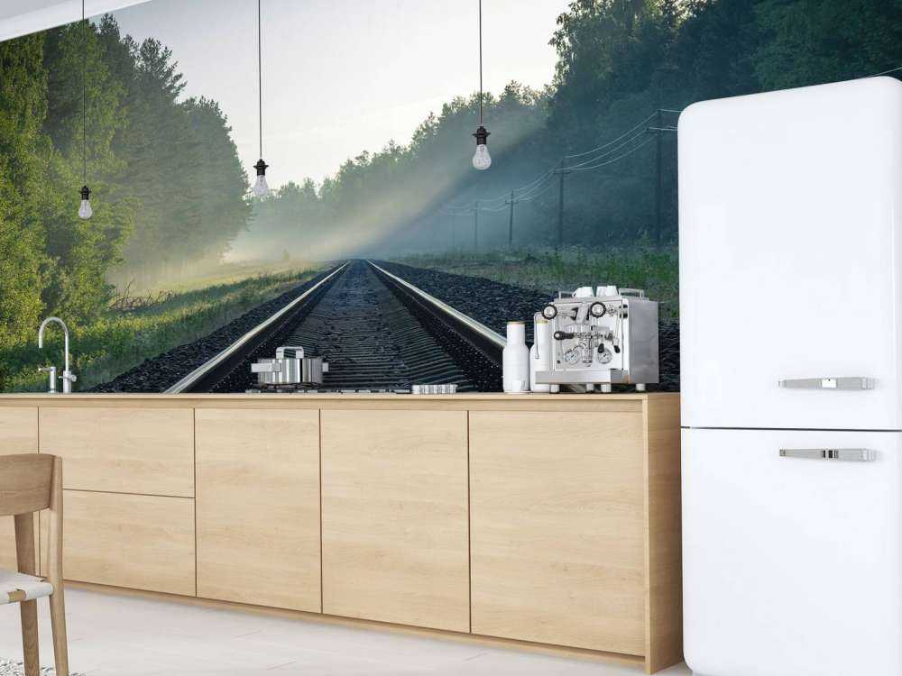Eisenbahnschienen durch den Wald