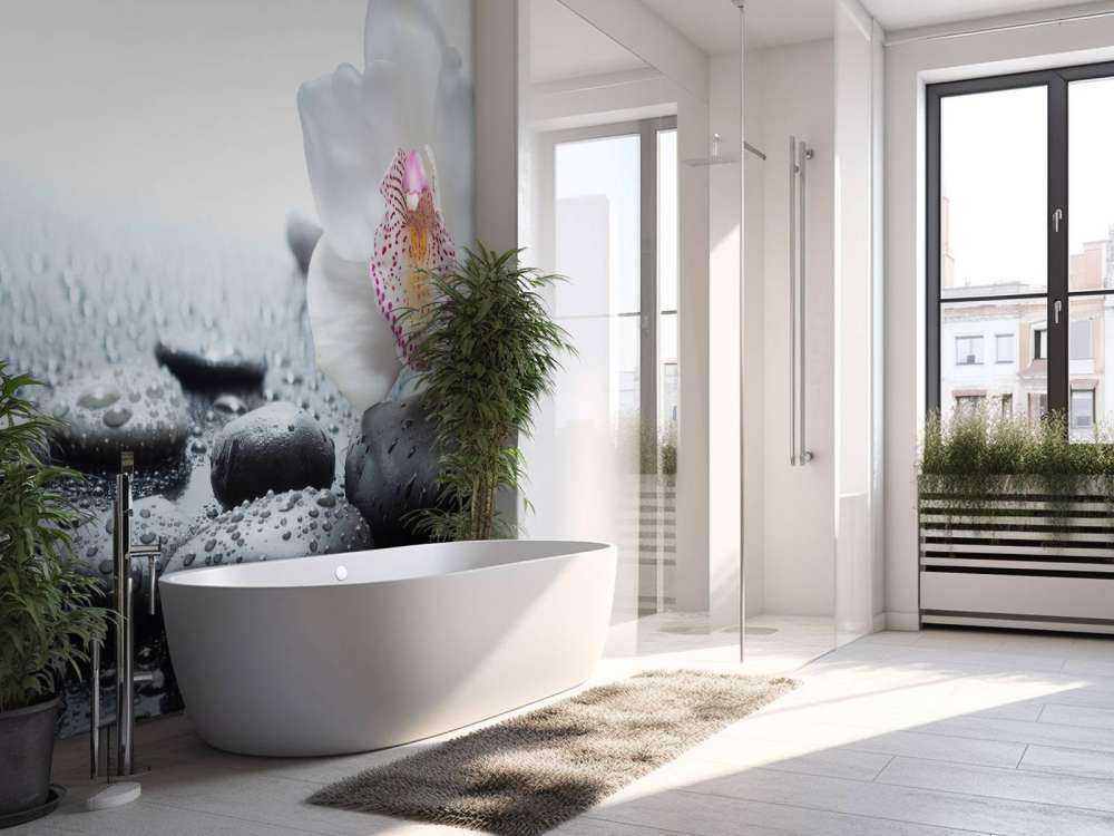 Weiße Orchidee auf Fototapete